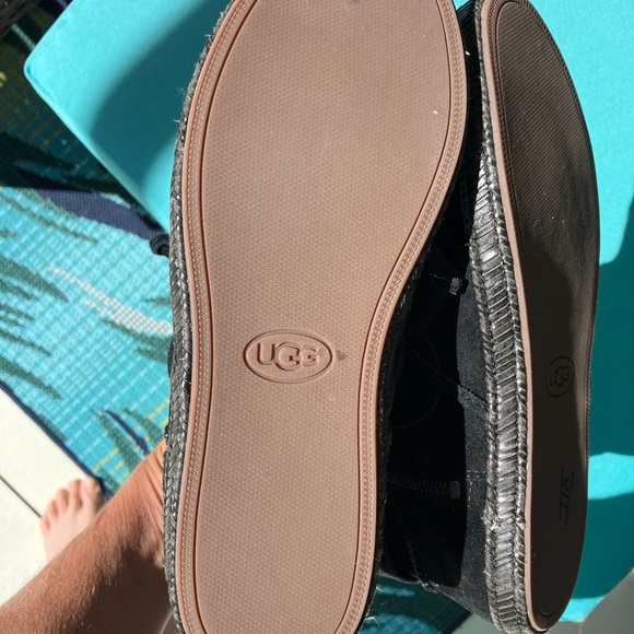 Ugg “Reid”black suede ankle height side zip moccasins, boots, size 8.5M - Picture 9 of 12